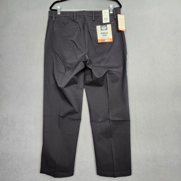 Dockers Pants Mens 36x29 Black Workday Khaki Classic Fit Smart 360 Flex Chino - Picture 2 of 16